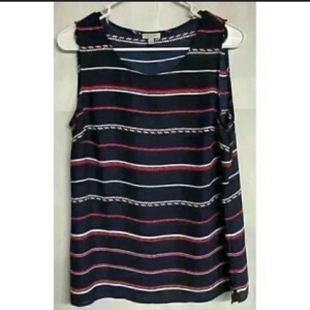Talbots Blue and Black Sleeveless Tank Top